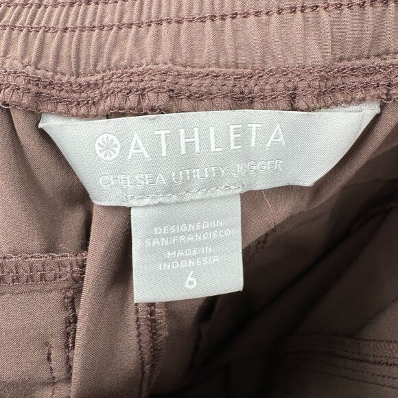 ATHLETA Mauve Chelsea Utility Jogger Pant in Coffee House Size 6 - Picture 6 of 7